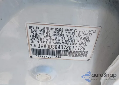 2007 Honda Fit из США, поврежденный, VIN JHMGD38437S011129